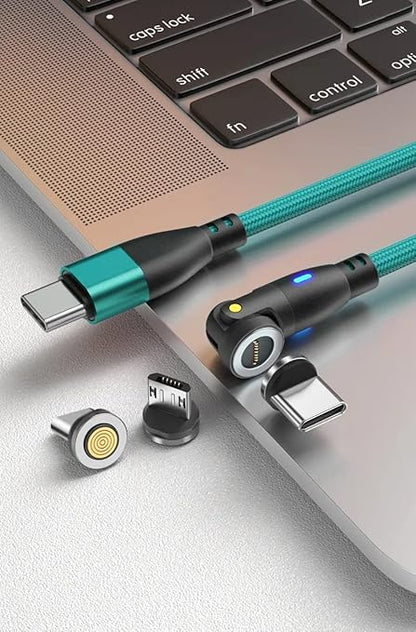 AUFU 100W Magnetic USB Charging Cable  5A Fast Charge TypeC  Micro USB Magnet Cable For IPhone Sams 8