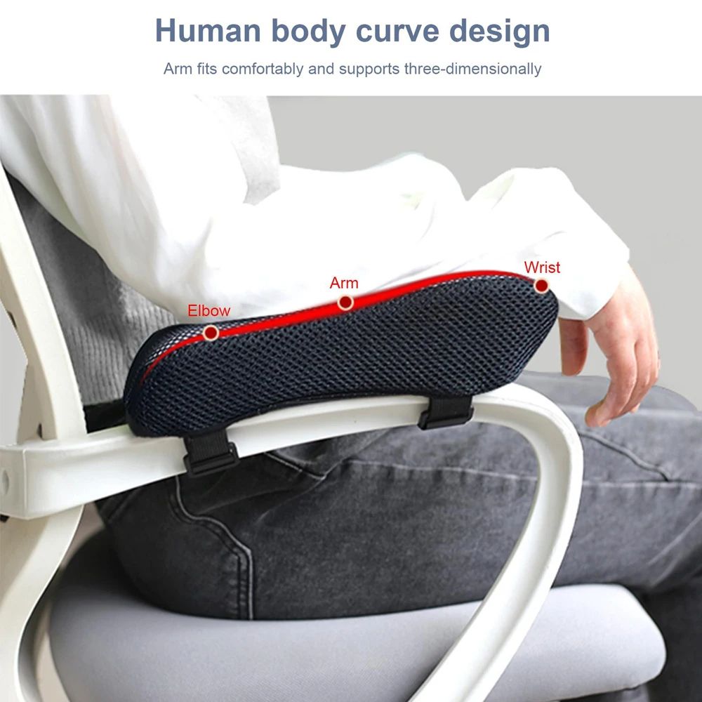 Office Chair Armrest Pad Elbow Pillow Memory Foam Cooling Gel Support Cushion For Gaming Chair Home 5