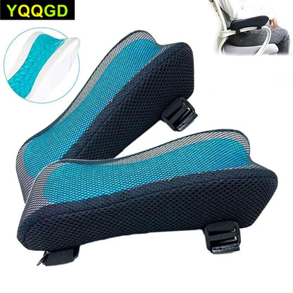 Office Chair Armrest Pad Elbow Pillow, Memory Foam Cooling Gel Support Cushion for Gaming Chair, Home Office, Desk