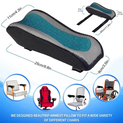Office Chair Armrest Pad Elbow Pillow Memory Foam Cooling Gel Support Cushion For Gaming Chair Home 1
