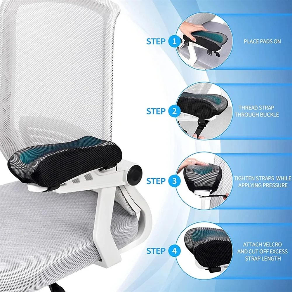 Office Chair Armrest Pad Elbow Pillow Memory Foam Cooling Gel Support Cushion For Gaming Chair Home 3