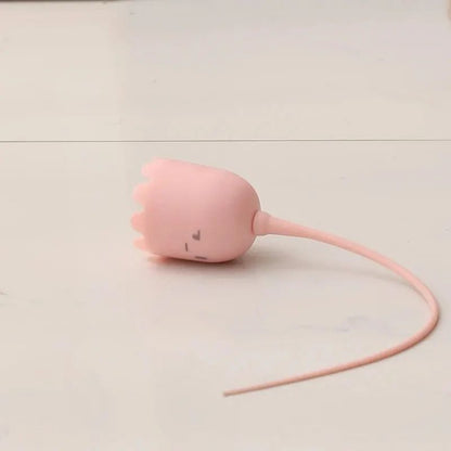 Electric Cat Teasing Stick Intelligent Tail Wagging Cat Toy With Silicone Tail Automatic Rotating M 1