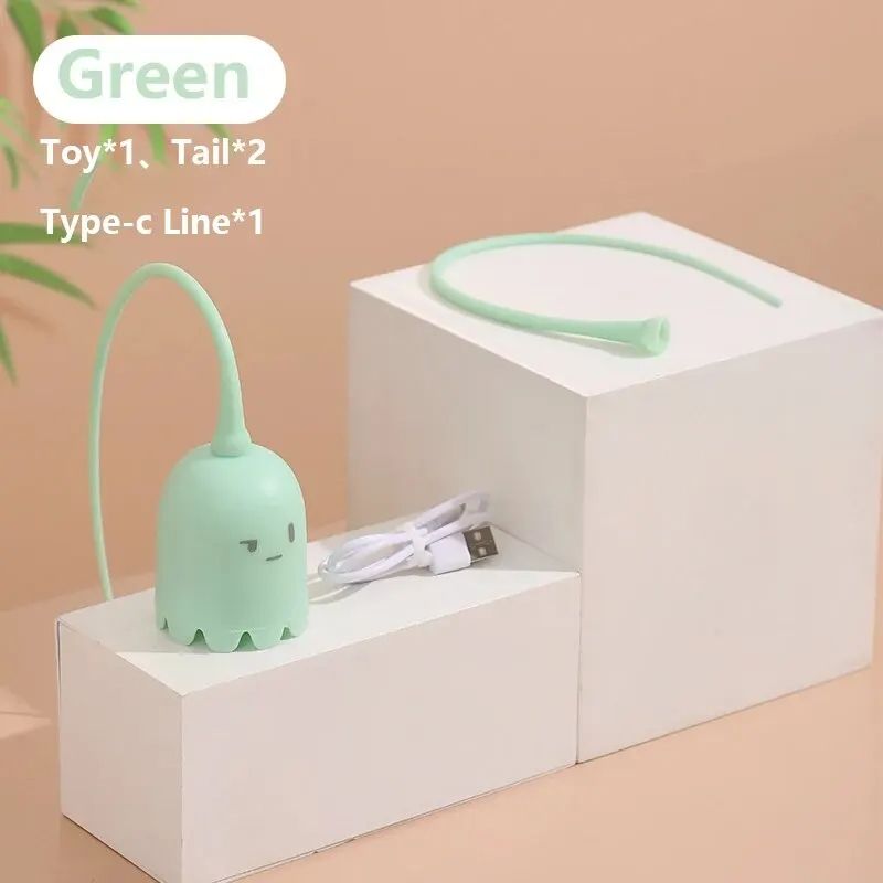 Electric Cat Teasing Stick Intelligent Tail Wagging Cat Toy With Silicone Tail Automatic Rotating M 6