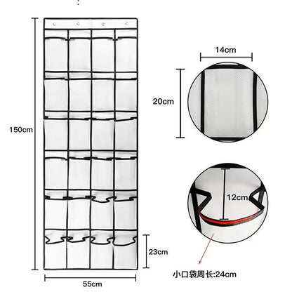 Over The Door Shoe Rack With 24 Mesh Pockets Hanging Closet Organizer Holder 2