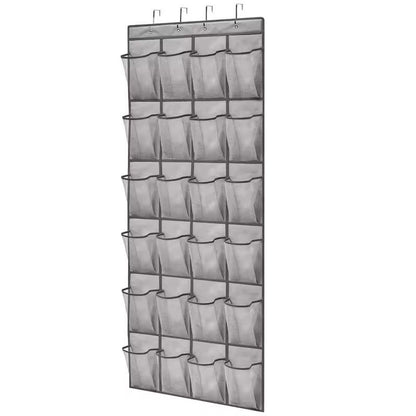 Over The Door Shoe Rack With 24 Mesh Pockets Hanging Closet Organizer Holder 3