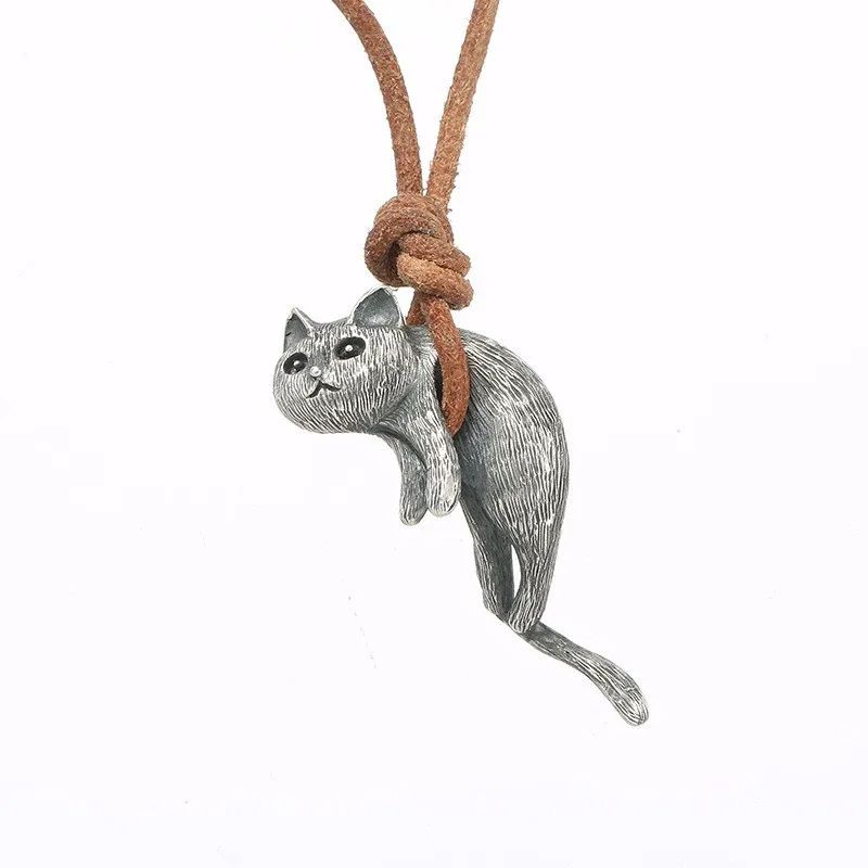 Original Design Cat Pendant Necklace Creative Personality Jewelry Gift For Women  Men 4