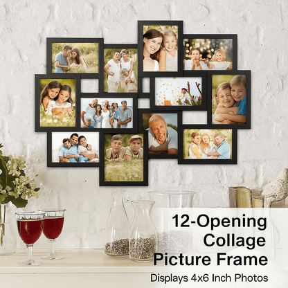 12Opening Collage Picture Frame  Wall Hanging Display For 4x6 Photos 1