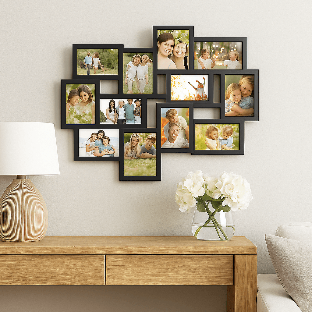 12Opening Collage Picture Frame  Wall Hanging Display For 4x6 Photos 2