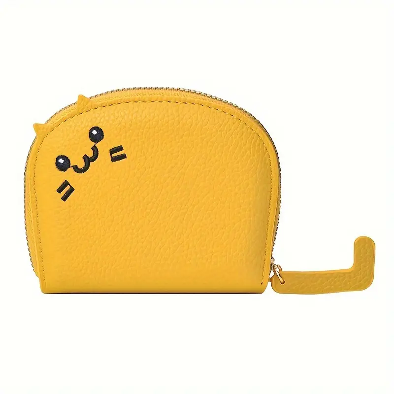 Fashion Cat Shaped Card Holder, Cute Faux Leather Wallet for Women with Coin Pocket & Credit Card Slots