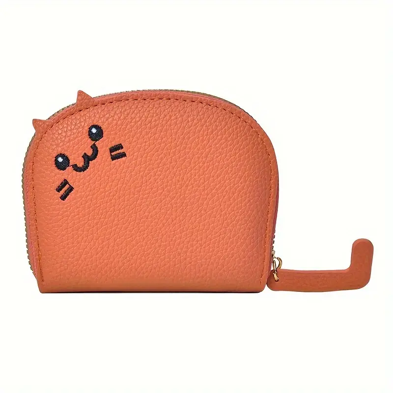 Fashion Cat Shaped Card Holder, Cute Faux Leather Wallet for Women with Coin Pocket & Credit Card Slots