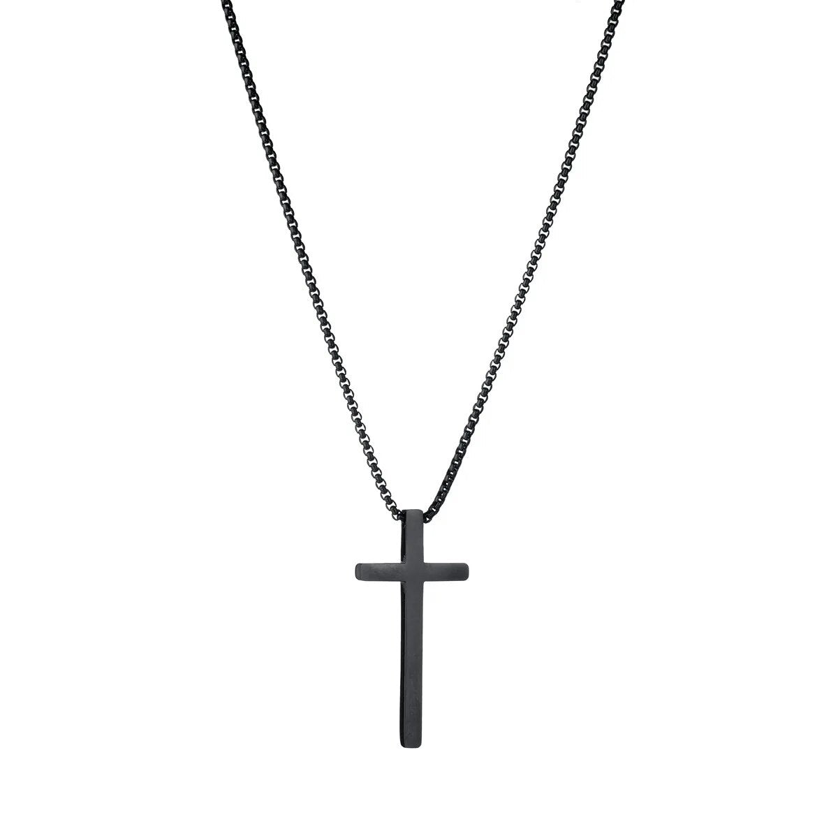 Fashionable PU Leather Beaded Bracelet with Mechanical Watch & Cross Pendant Necklace