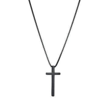 Fashionable PU Leather Beaded Bracelet with Mechanical Watch & Cross Pendant Necklace