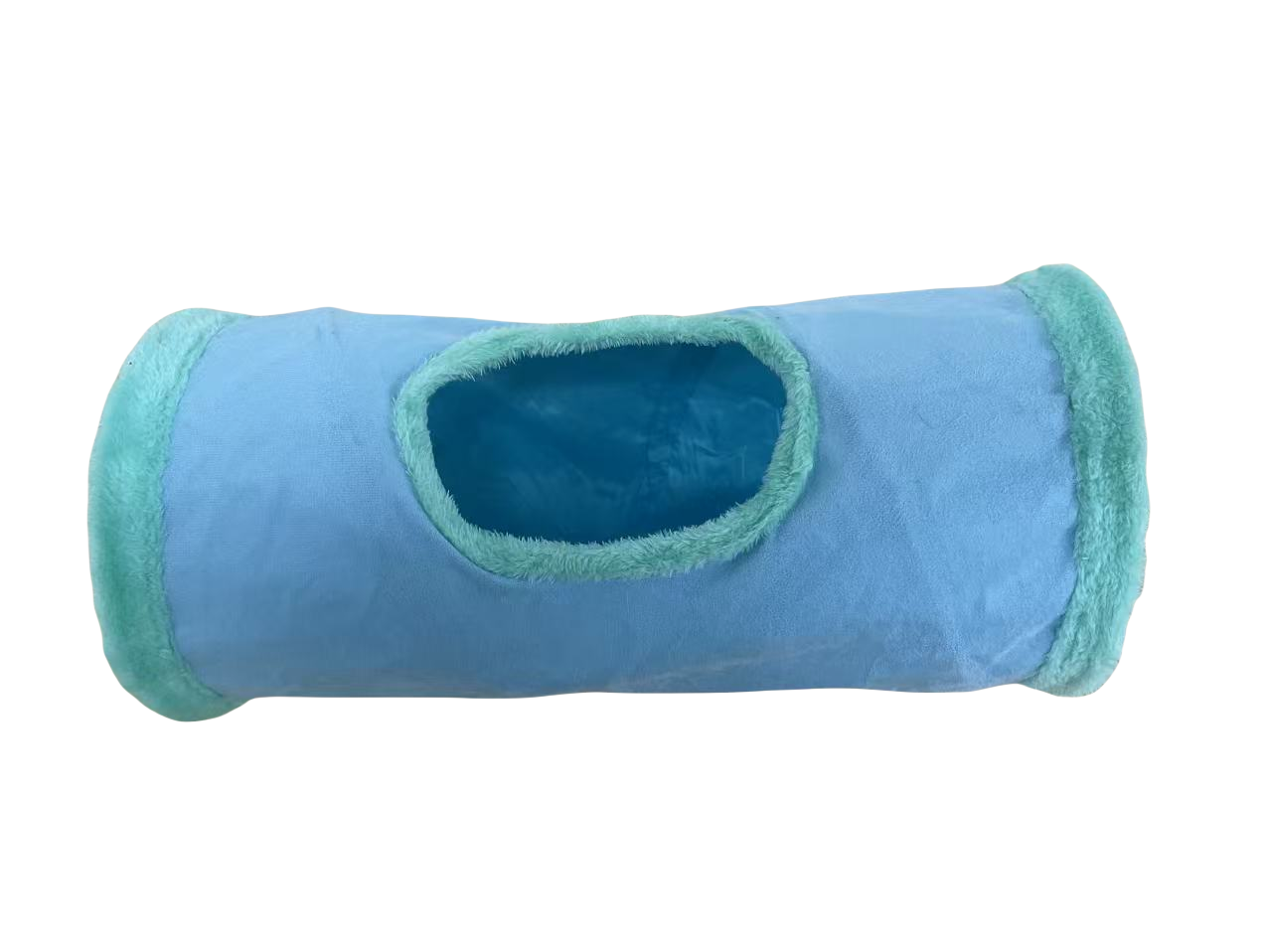 Collapsible Cat Winter Suede Tunnel Interactive 2 Way & 3 Way Play Chase Hide Tunnel for Puppy, Rabbit & Kitten