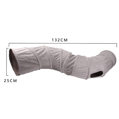 Collapsible Cat Winter Suede Tunnel Interactive 2 Way & 3 Way Play Chase Hide Tunnel for Puppy, Rabbit & Kitten
