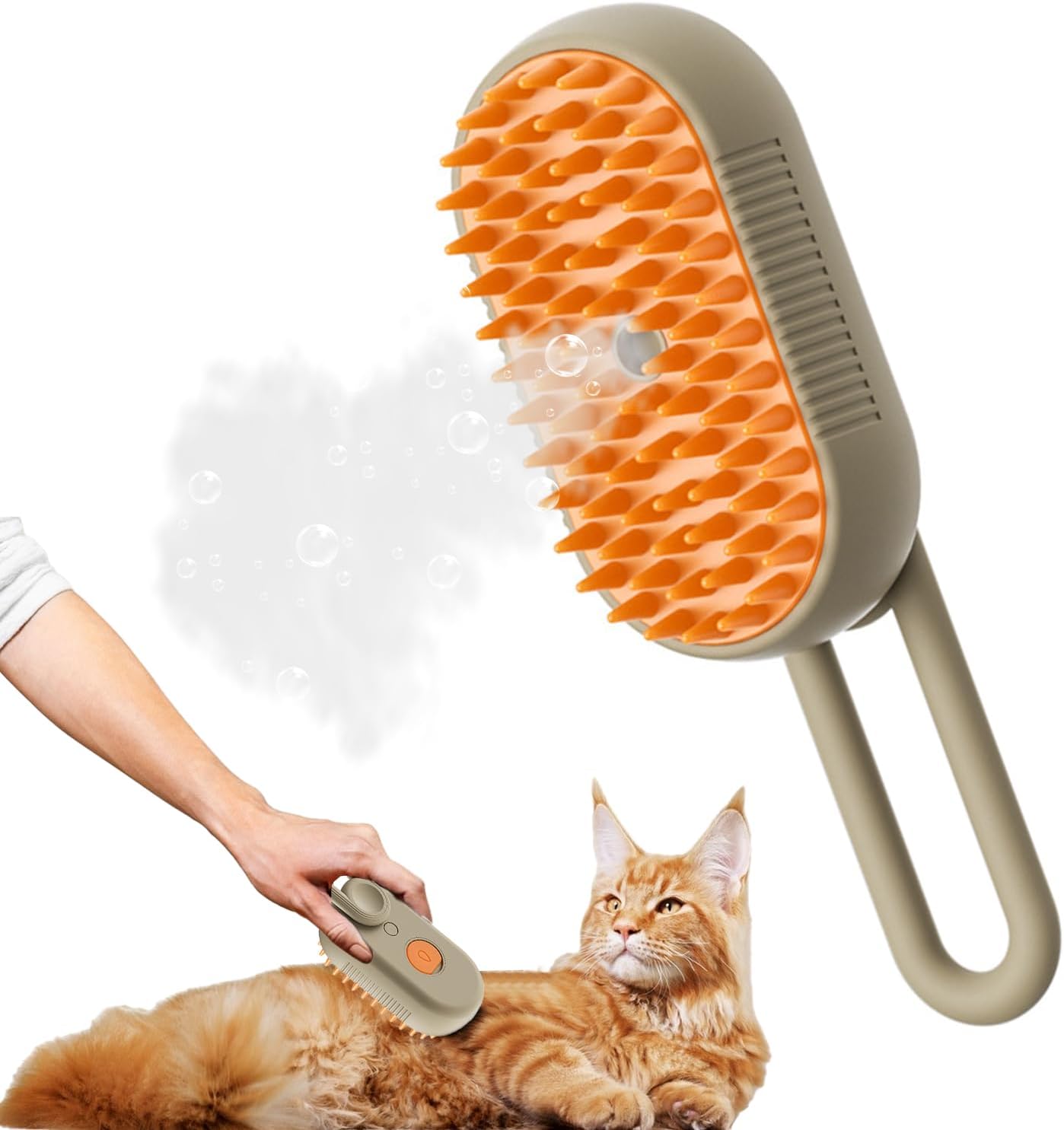 3in1 Steamy Pet Grooming Brush  Electric Spray Dog  Cat Hair Brush With Massage  Detangler Function 5