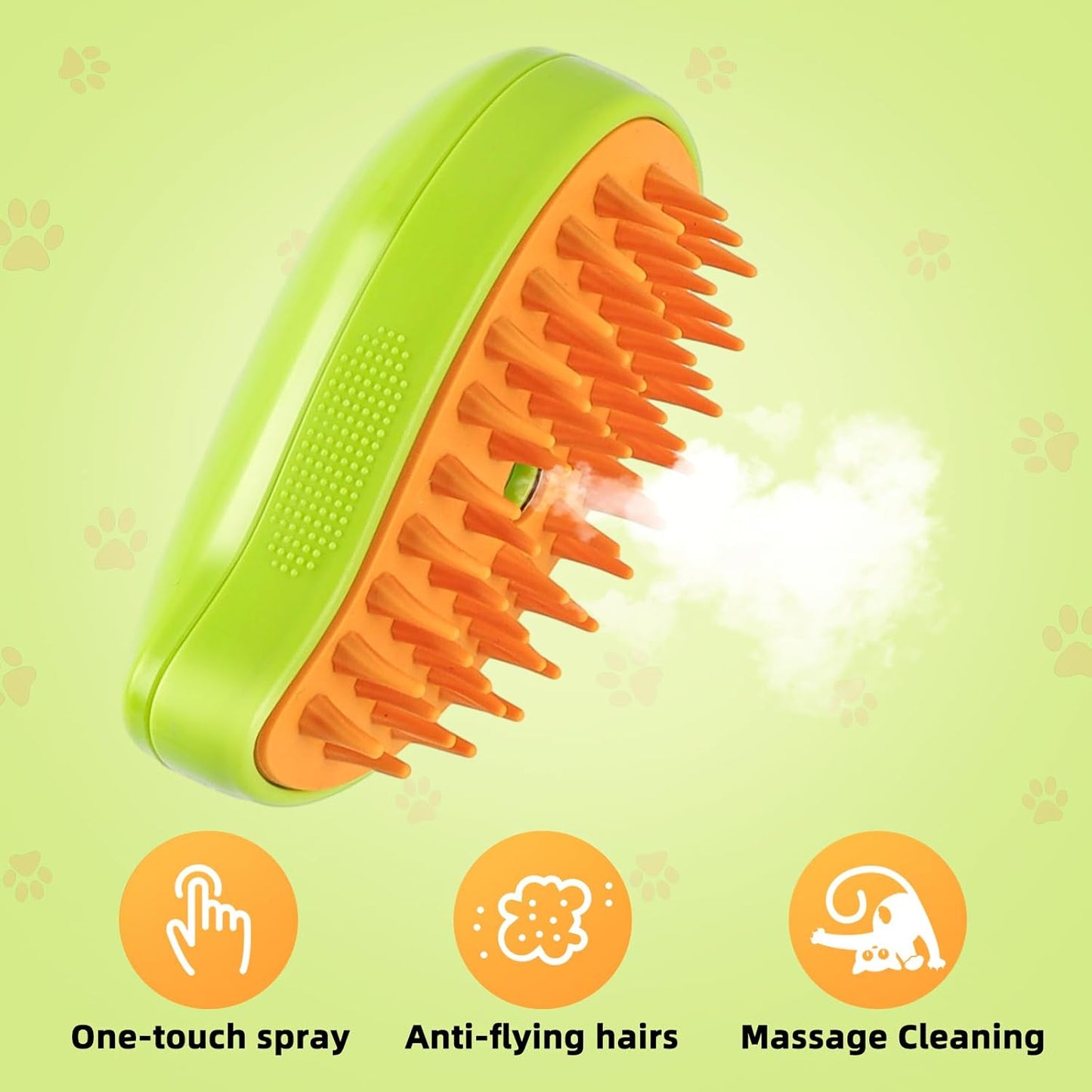 3in1 Steamy Pet Grooming Brush  Electric Spray Dog  Cat Hair Brush With Massage  Detangler Function 2