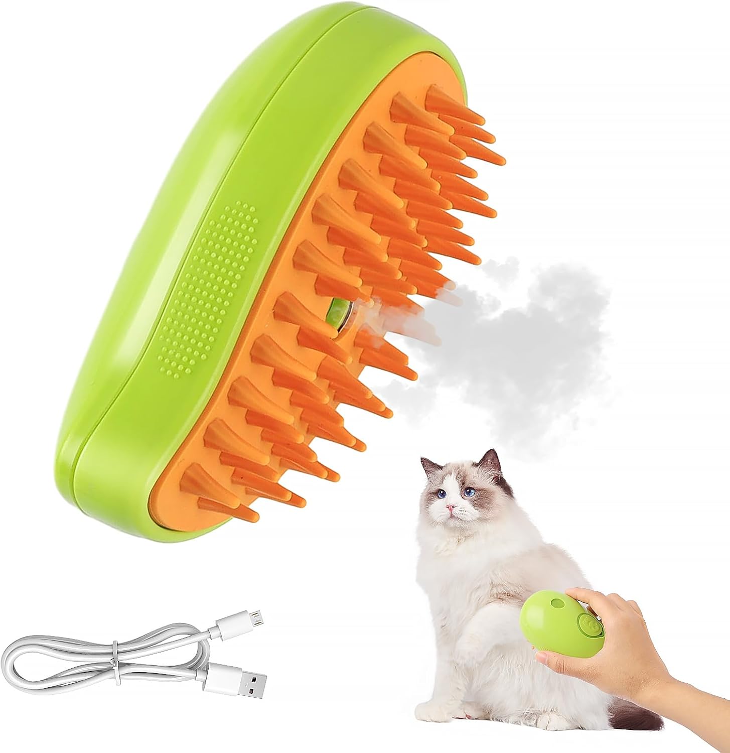 3in1 Steamy Pet Grooming Brush  Electric Spray Dog  Cat Hair Brush With Massage  Detangler Function 6