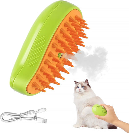 3in1 Steamy Pet Grooming Brush  Electric Spray Dog  Cat Hair Brush With Massage  Detangler Function 6