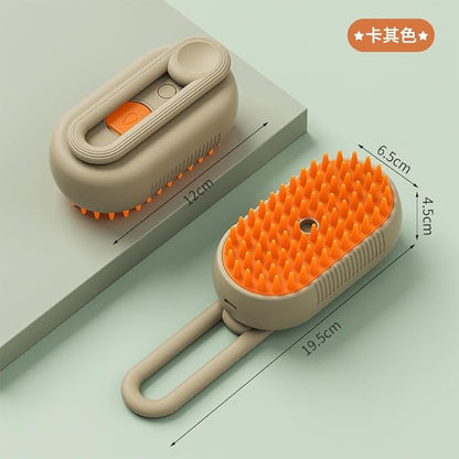 3in1 Steamy Pet Grooming Brush  Electric Spray Dog  Cat Hair Brush With Massage  Detangler Function 3