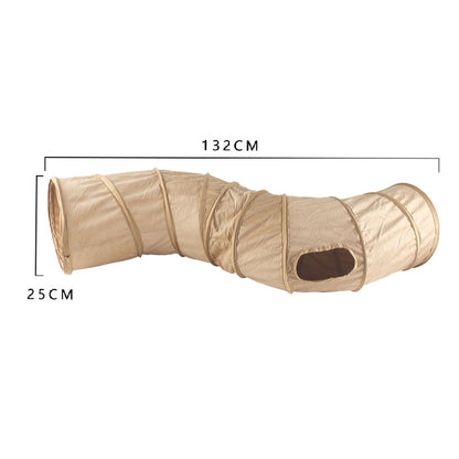Collapsible Cat Winter Suede Tunnel Interactive 2 Way  3 Way Play Chase Hide Tunnel For Puppy Rabbi 13