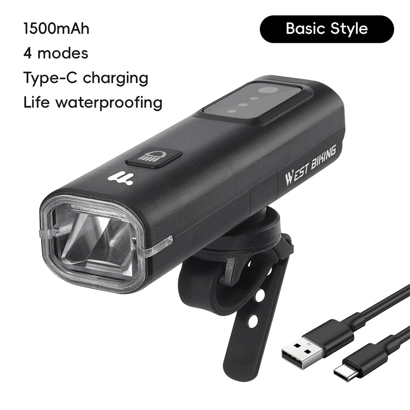 Portable 400 Lumen Bicycle Headlight Intelligent Light Sensing Front Light With Quick Release 6