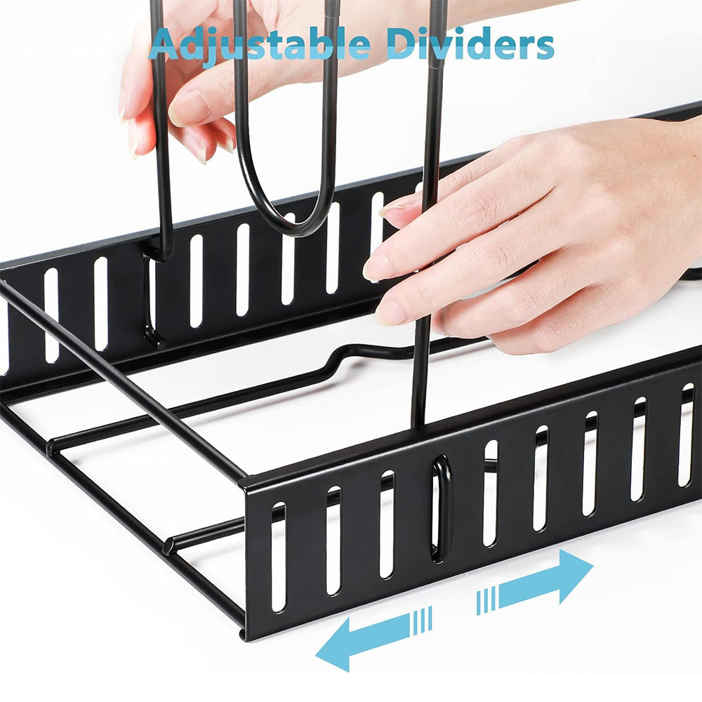 8Tier Adjustable Pan And Pot Organizer Rack Versatile Kitchen Cabinet Storage Solution 3