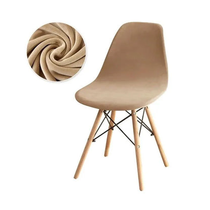 Velvet Shell Chair Cover Solid Color Stretch Armless Seat Slipcover For Dining Room Home Hotel Wedd 6