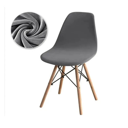 Velvet Shell Chair Cover Solid Color Stretch Armless Seat Slipcover For Dining Room Home Hotel Wedd 7