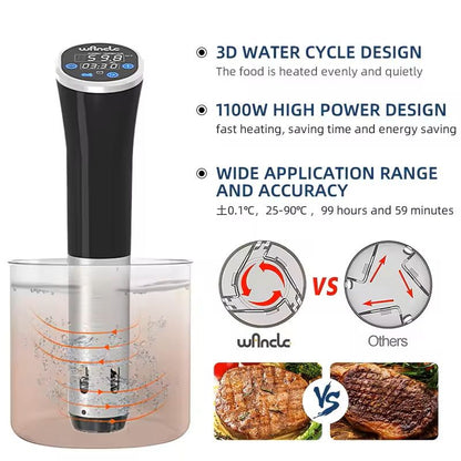1100W Sous Vide Immersion Cooker With LCD Touch Display And Waterproof Design 1