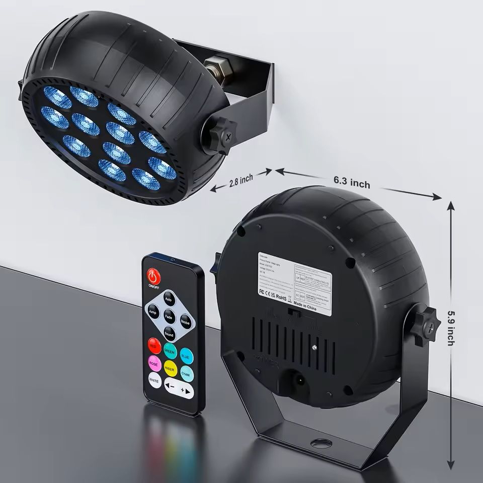 4 Piece RGB Wireless Rechargeable Stage Lights With 12 LED Mini Par Uplights For Party And Event Li 3