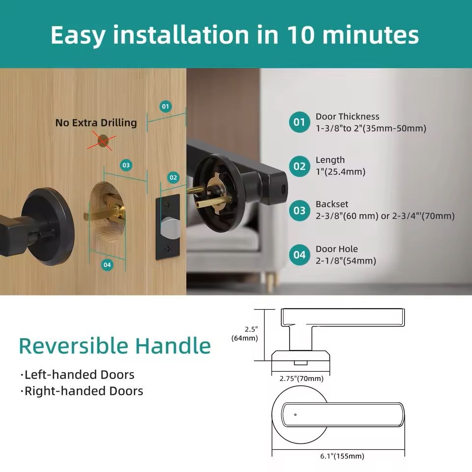 Smart Fingerprint Door Lock With Touchscreen Keypad And App Remote Control 1