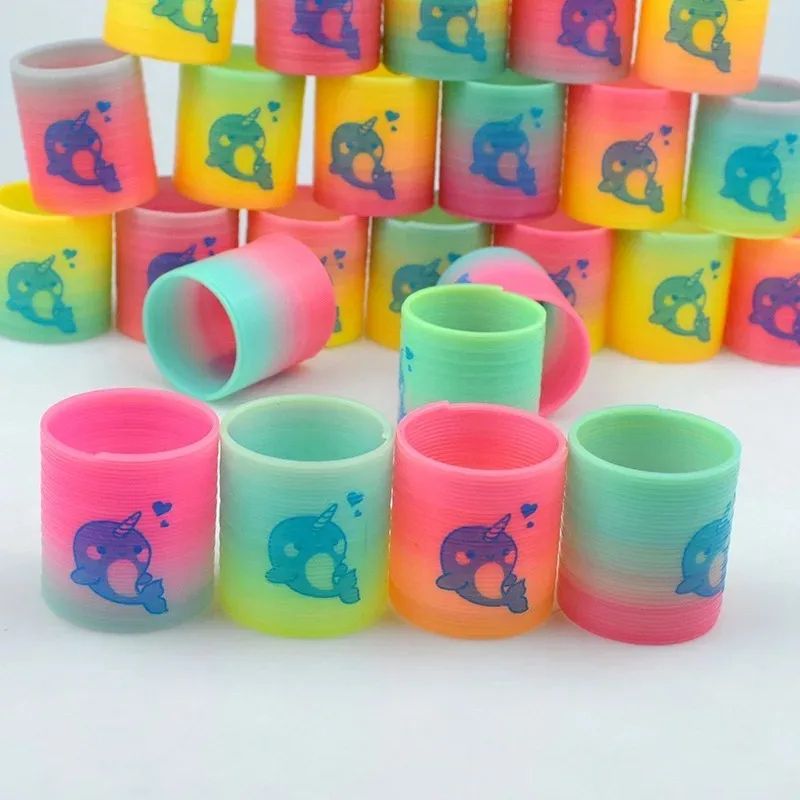 Rainbow Magic Springs Circle Toys Kids Birthday Party Favors Small Gifts Pinata Fillers Flexible Fu 1