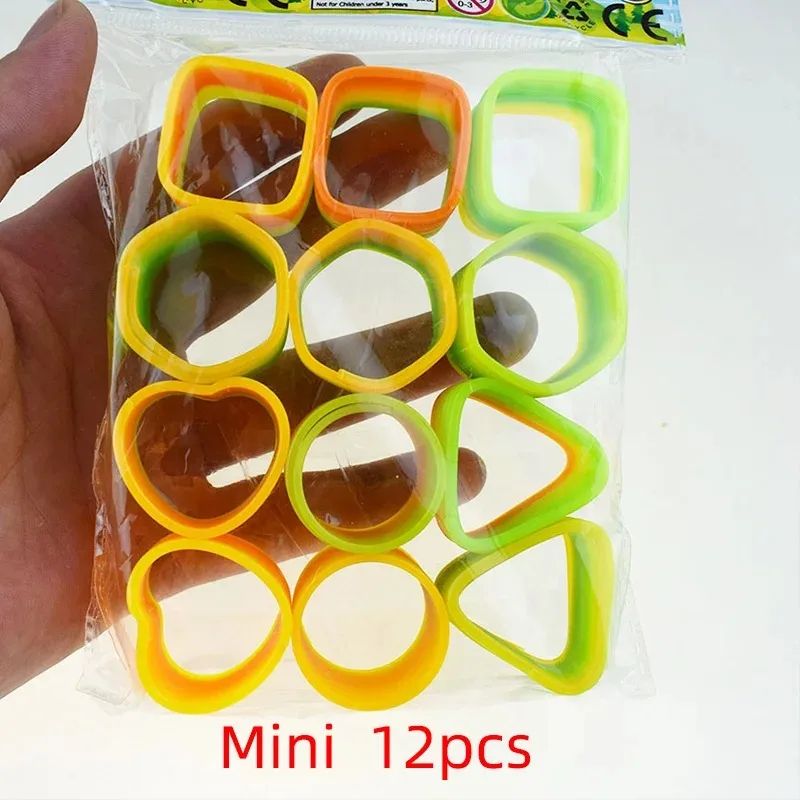 Rainbow Magic Springs Circle Toys Kids Birthday Party Favors Small Gifts Pinata Fillers Flexible Fu 5