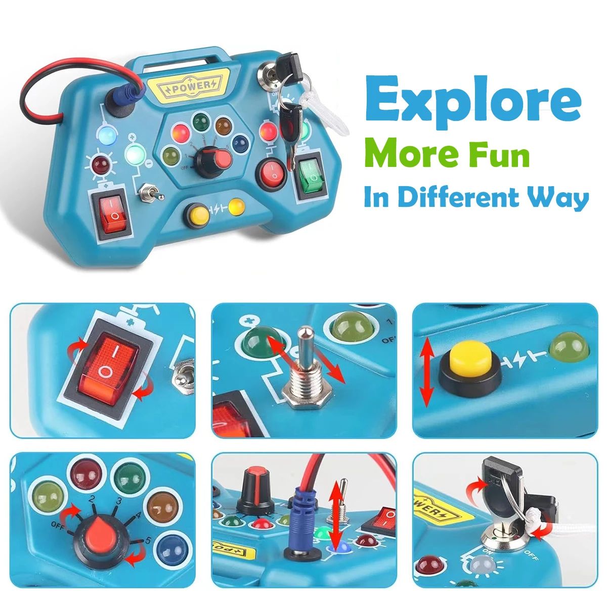 Montessori Busy Board Toys For Toddlers  Educational Travel Toy For 3YearOld Boys Girls Fine Motor  2
