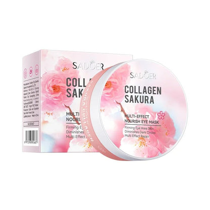 SADOER Sakura Collagen Eye Mask Anti Dark Circles  Puffiness Moisturizing  Firming Eye Patches For  3