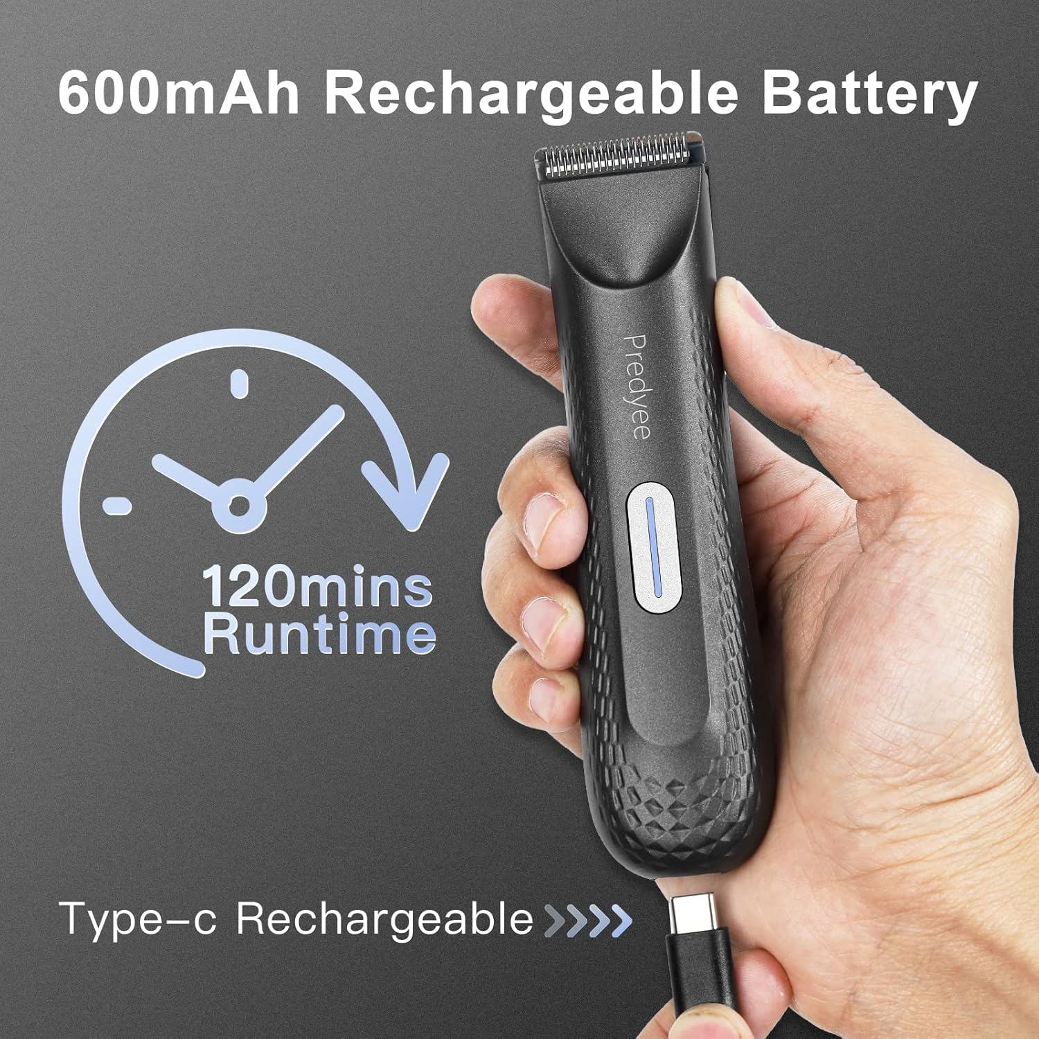 Electric Groin  Body Hair Trimmer For Men  Waterproof Groomer With Replaceable Ceramic Blade 3