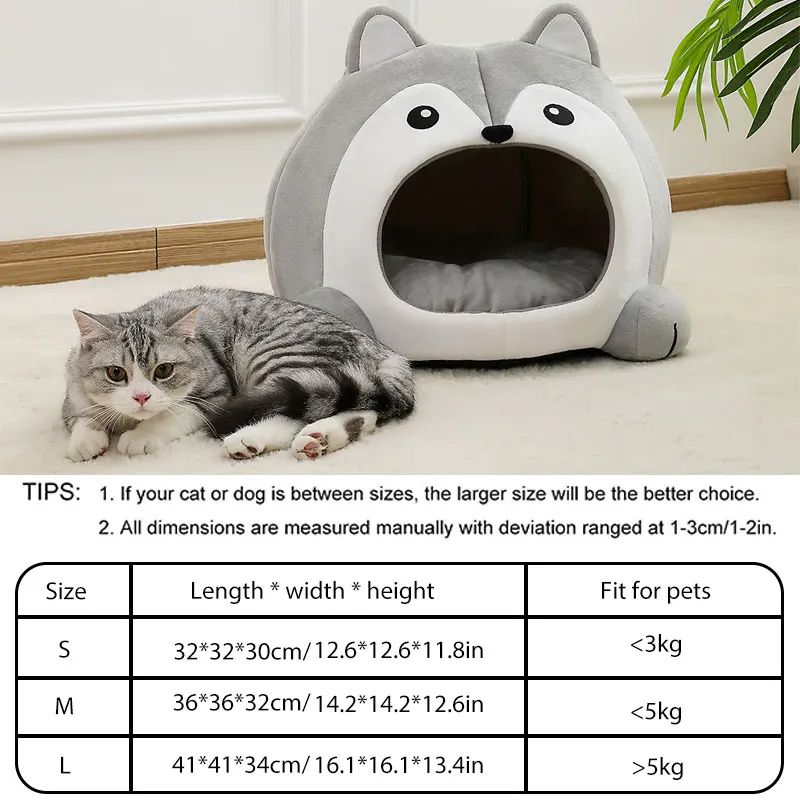 Plush Cat House Sofa Warm Pet Bed Small Dog Cushion Kittens Cave Puppy Tent Mat Soft Basket For Cat 2