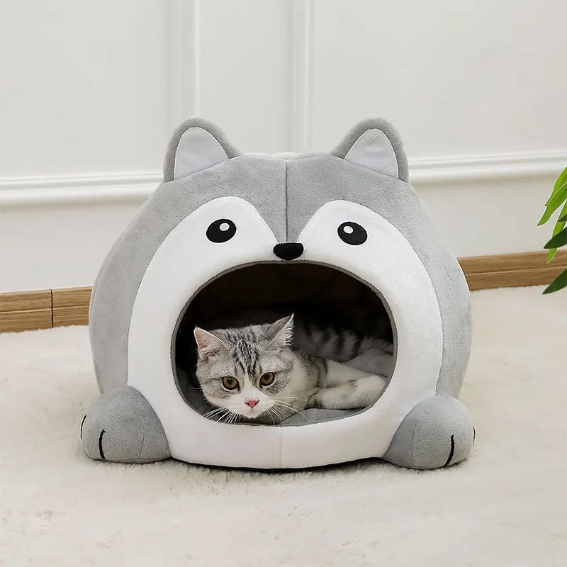 Plush Cat House Sofa Warm Pet Bed Small Dog Cushion Kittens Cave Puppy Tent Mat Soft Basket For Cat 4