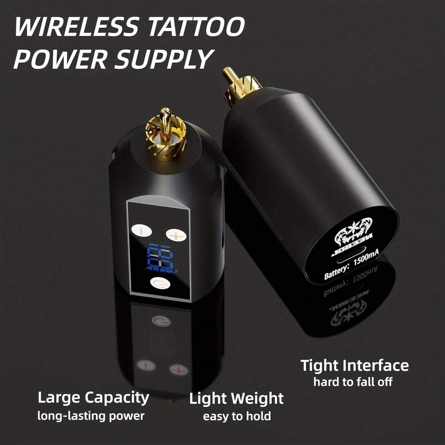 Neebol Wireless Tattoo Kit  Complete Cordless Tattoo Pen With LED Display  1500mAh Battery For Begi 6