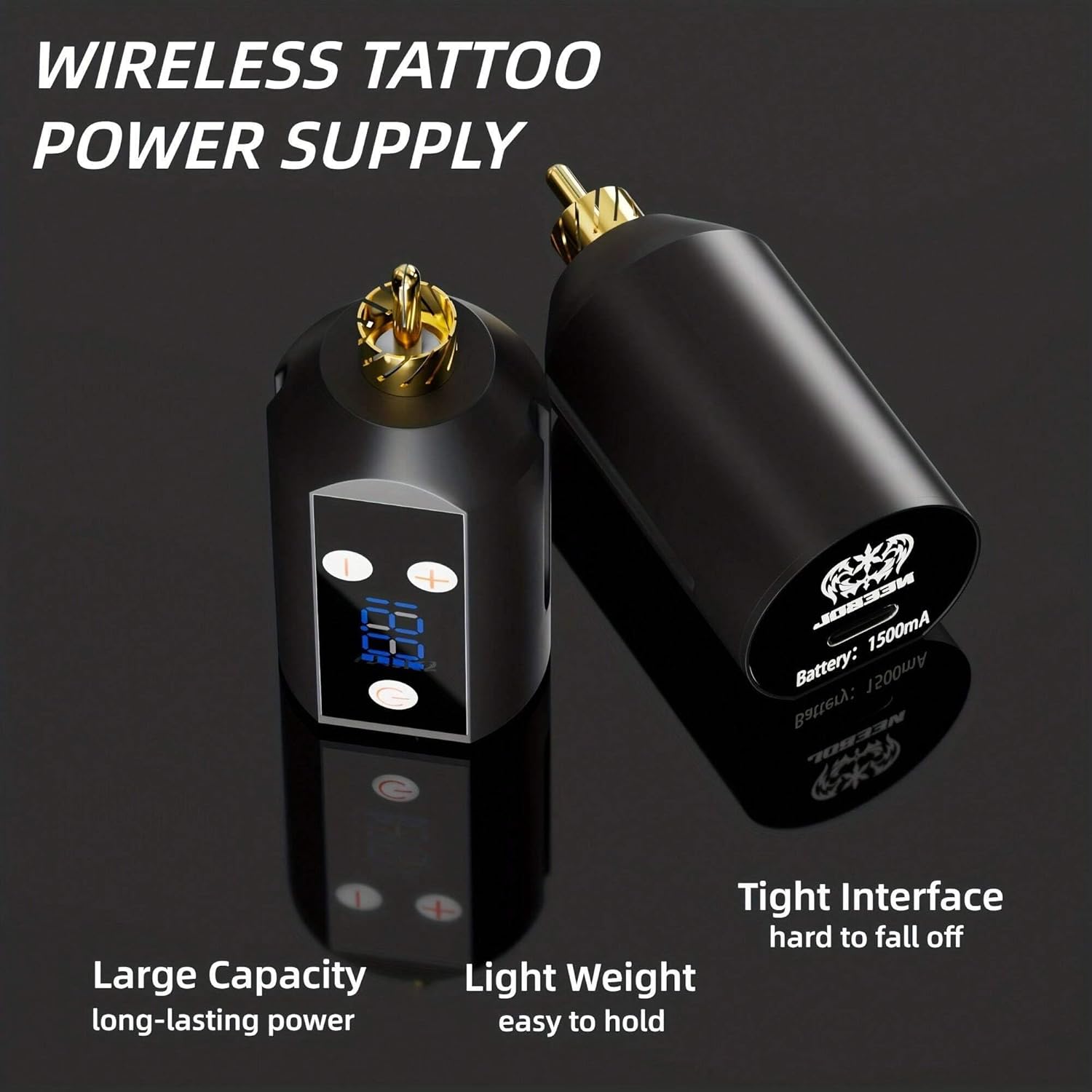 Neebol Wireless Tattoo Kit  Complete Cordless Tattoo Pen With LED Display  1500mAh Battery For Begi 6