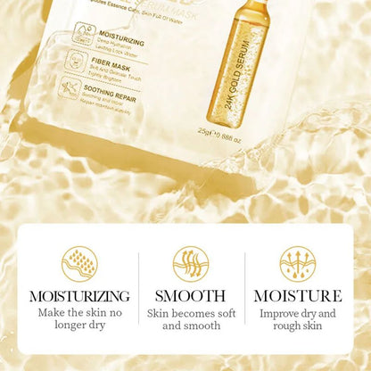Gold Hyaluronic Acid Facial Masks Firming Moisturizing Brightening Hydrating Skin Care Treatment 1