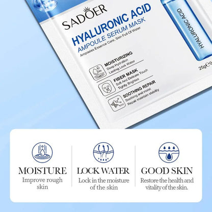 Gold Hyaluronic Acid Facial Masks Firming Moisturizing Brightening Hydrating Skin Care Treatment 3