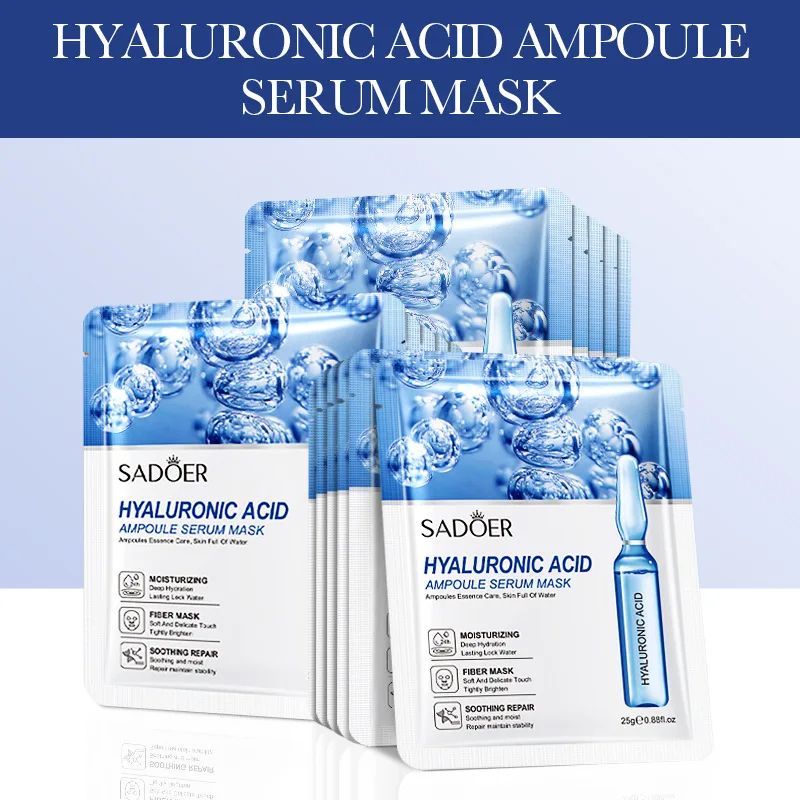 Gold Hyaluronic Acid Facial Masks Firming Moisturizing Brightening Hydrating Skin Care Treatment 5