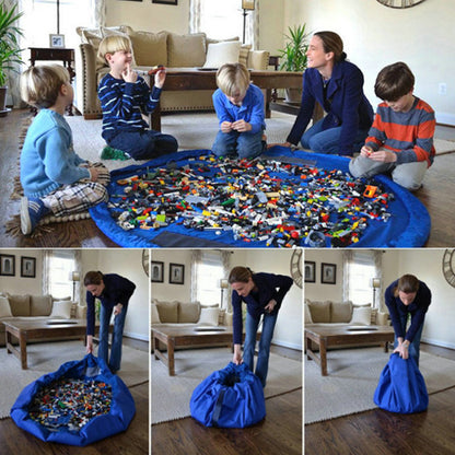 Portable Kids Toy Storage Bag  Play Mat Multifunctional Building Blocks Organizer For Christmas Gif 1