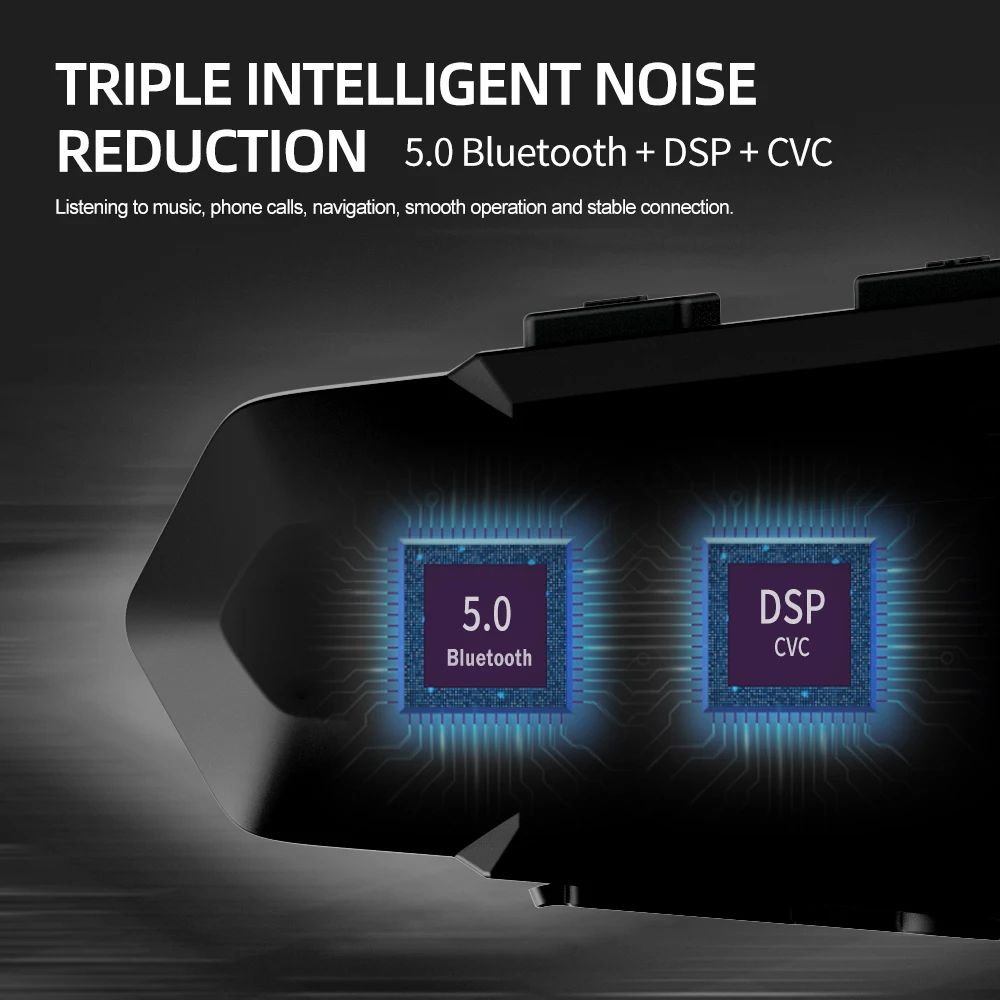 Bluetooth Motorcycle Intercom Headset Wireless Helmet Interphone Handsfree Communication With IPX6  4