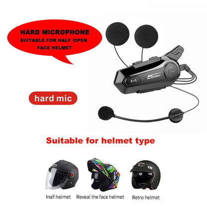 Bluetooth Motorcycle Intercom Headset Wireless Helmet Interphone Handsfree Communication With IPX6  7
