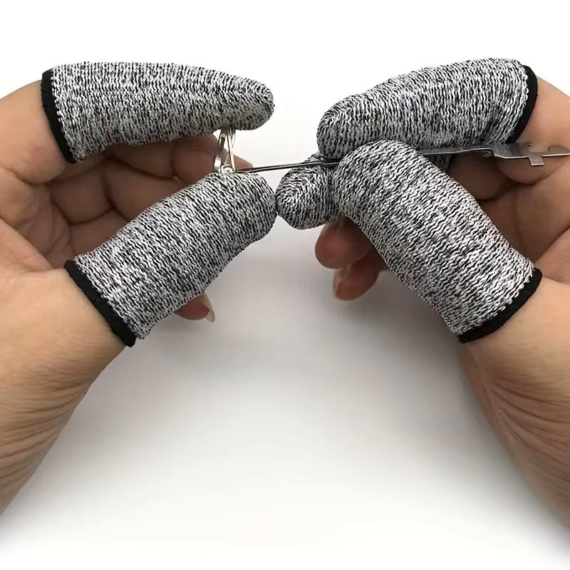 10 Piece Anti Cut Finger Sleeve Set Flexible Fingertip Protectors For Kitchen And Craft Safety 1