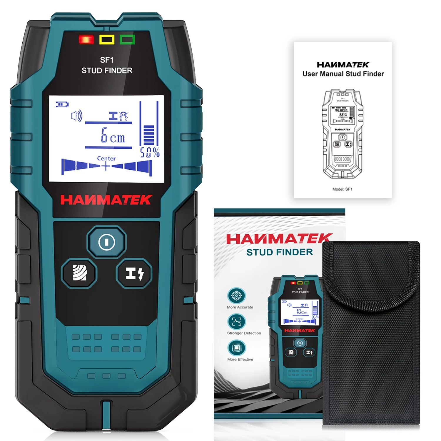 HANMATEK Stud Finder Wall Scanner For Wood Studs Metal Detection Live Cable Detection And Depth Mea 5