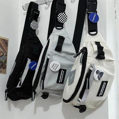 Unisex Reflective Crossbody Chest Bag Versatile Waist Bag For College Students Purses  Handbags 1