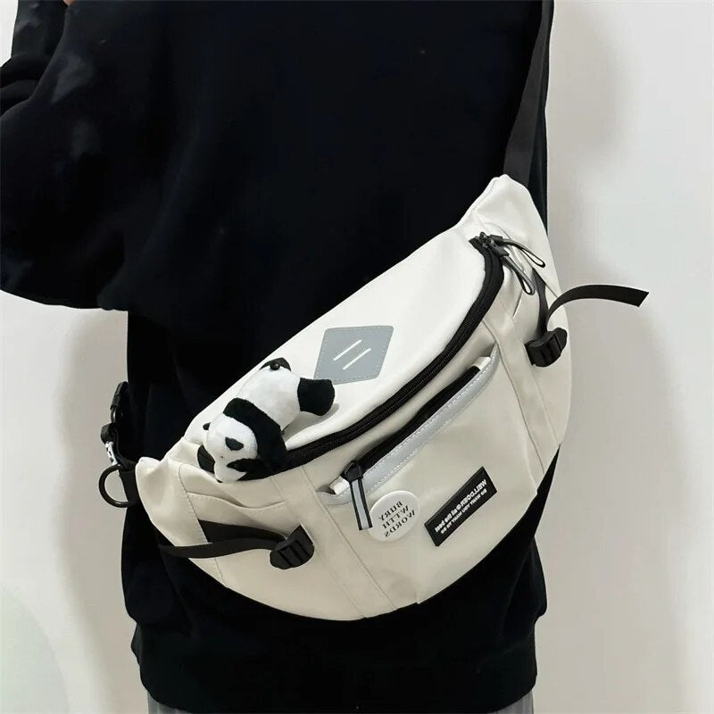 Unisex Reflective Crossbody Chest Bag, Versatile Waist Bag for College Students, Purses & Handbags
